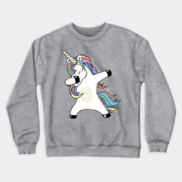 Dabbing Unicorn Crewneck Sweatshirt by Tingsy